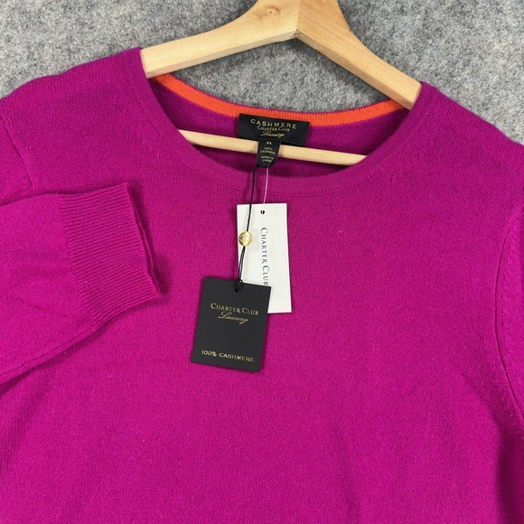 Charter Club Sweaters - Charter Club Cashmere Sweater Womens XL Pink 100% Crewneck Pullover Knit Luxury
